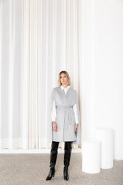 Victoria Longline Wool Cape - Soft Grey