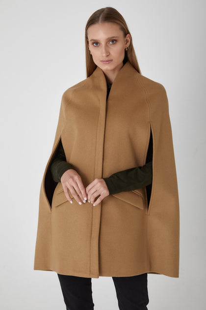 Camel cape outlet coat