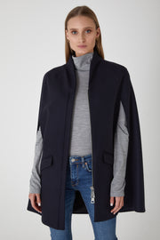 Chelsea Wool Cashmere Cape - Navy