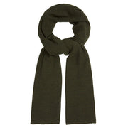 Oversized Knitted Merino Wool Wrap Scarf - Deep Olive