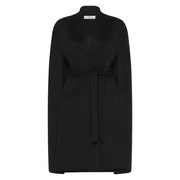 Victoria Longline Wool Cape - Black