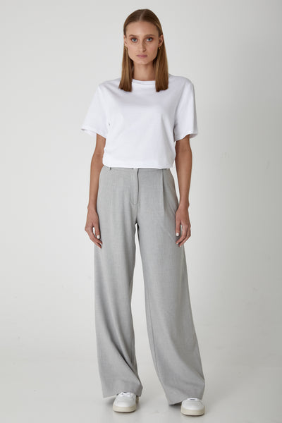 Becker Wide Leg Pant - Sport Luxe, Soft Grey