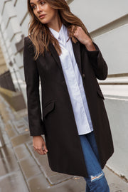 Black Women's Wool Coat