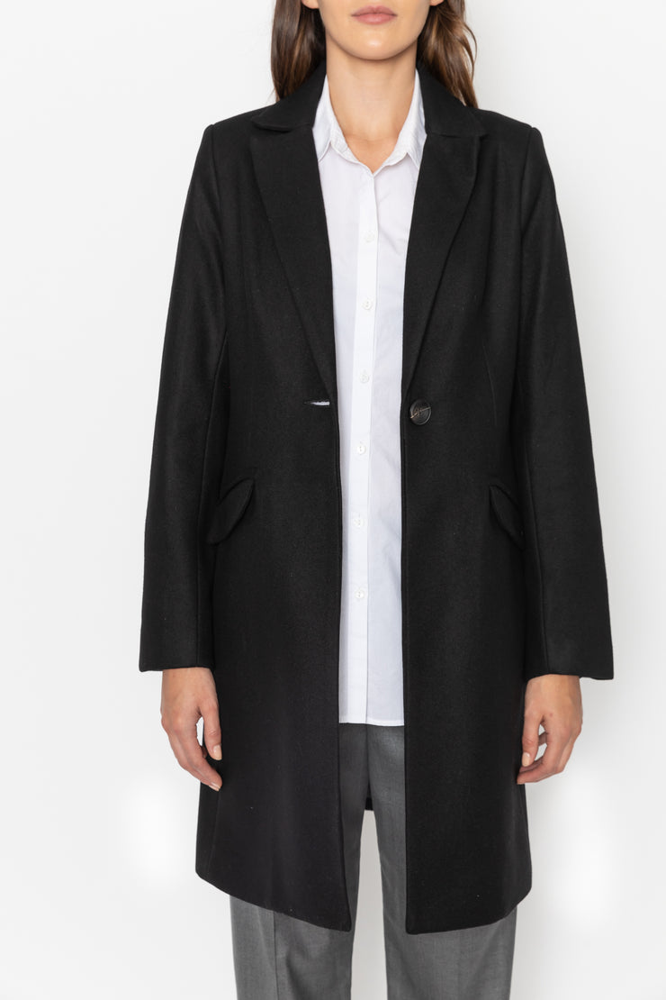 Tailored Wool Cashmere Coat - Black