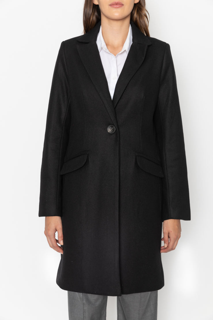 Tailored Wool Cashmere Coat - Black