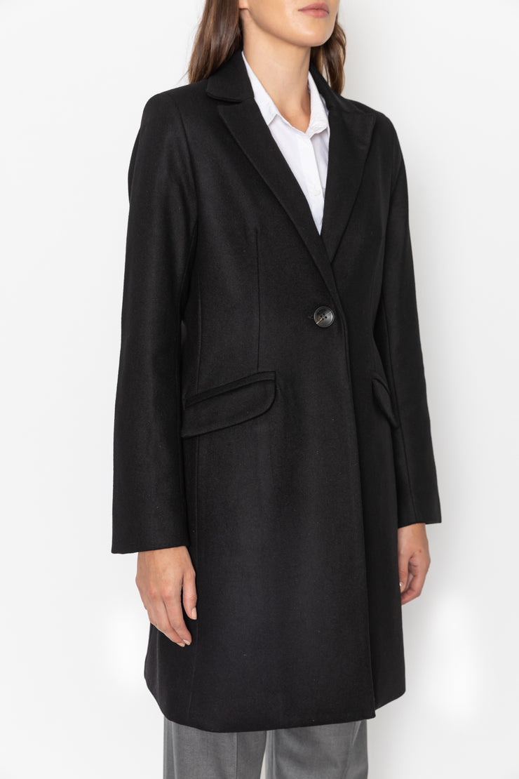 Tailored Wool Cashmere Coat - Black